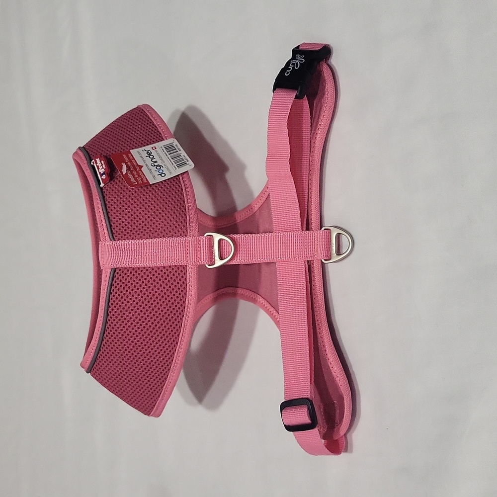 Curli air mesh dog harness vest pink pet finder tag Size L